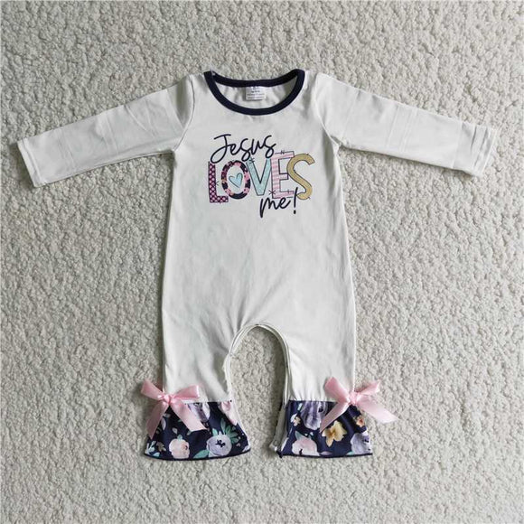 new arrive hot sale popular cute baby girls kids clothes jesus romper