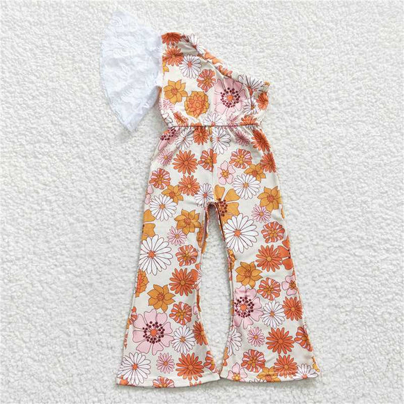 SR0211Summer new girls orange flowers single sleeve fashion cute onesie wholesale price