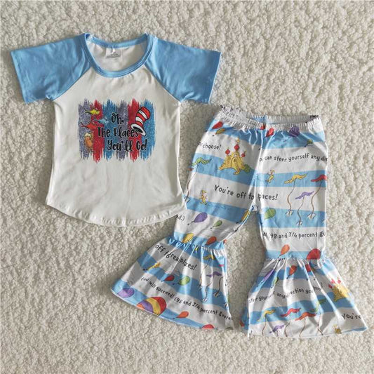 New Arrive RTS kids clothes cute girl bell pants sets toddler girl clothes baby clothing sets