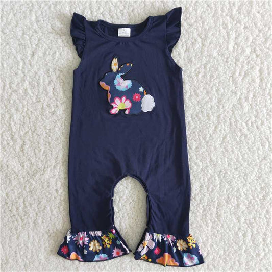 B8-11 Easter Bunny Print New Jumpsuit