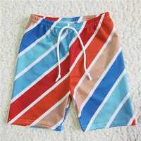 SS0005  Blue and Yellow Striped Boys Swim Shorts