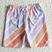 C11-7  Boys' Yellow and White Striped Drawstring Swim Shorts