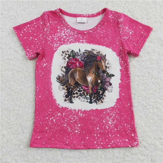 GT0122Girl's rose short sleeve blouse