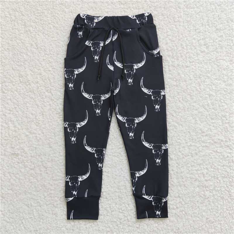 P0091Bull head black pants wholesale price