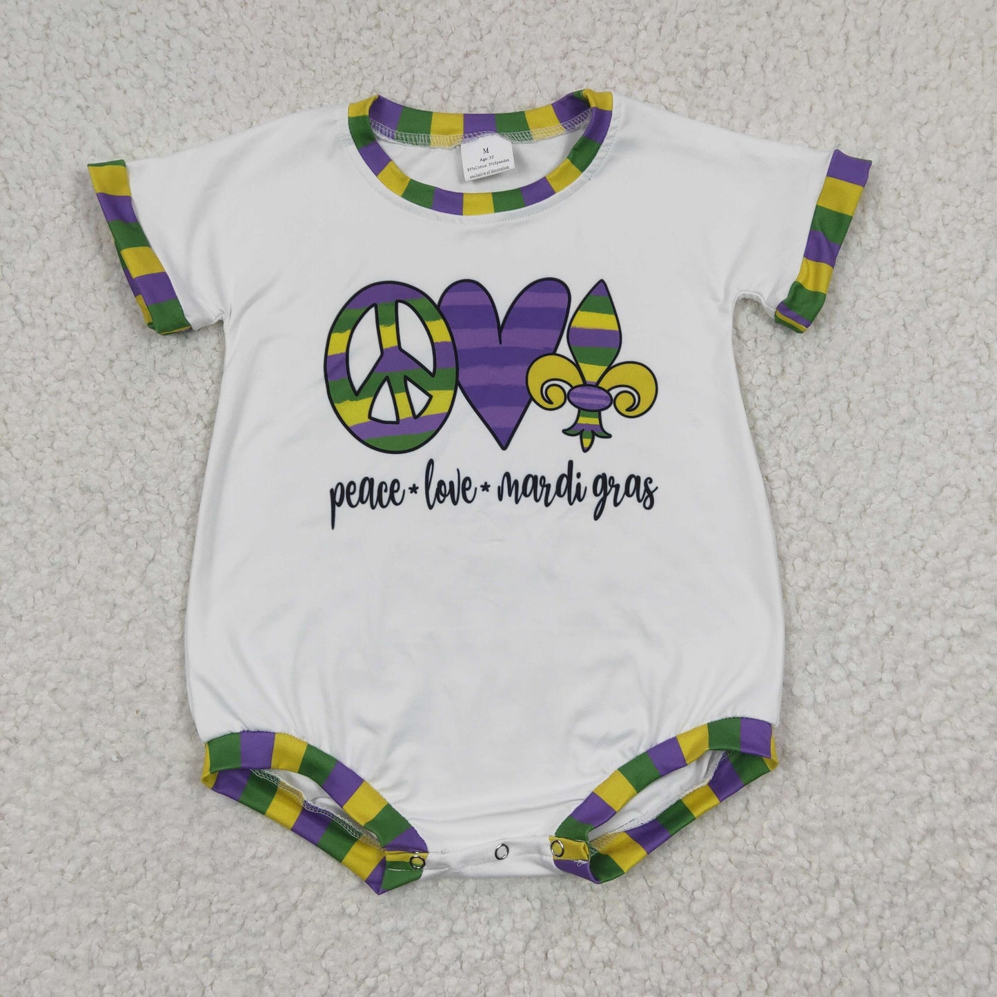 SR0123 mardi gras short sleeve bodysuit