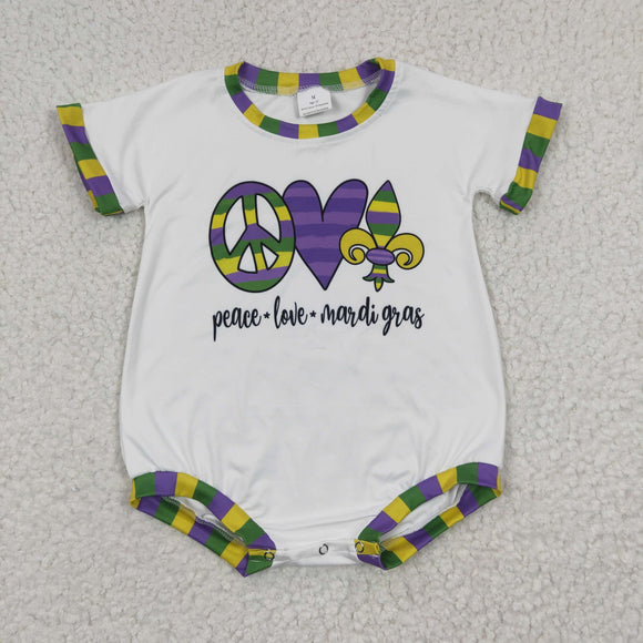 SR0123 mardi gras short sleeve bodysuit