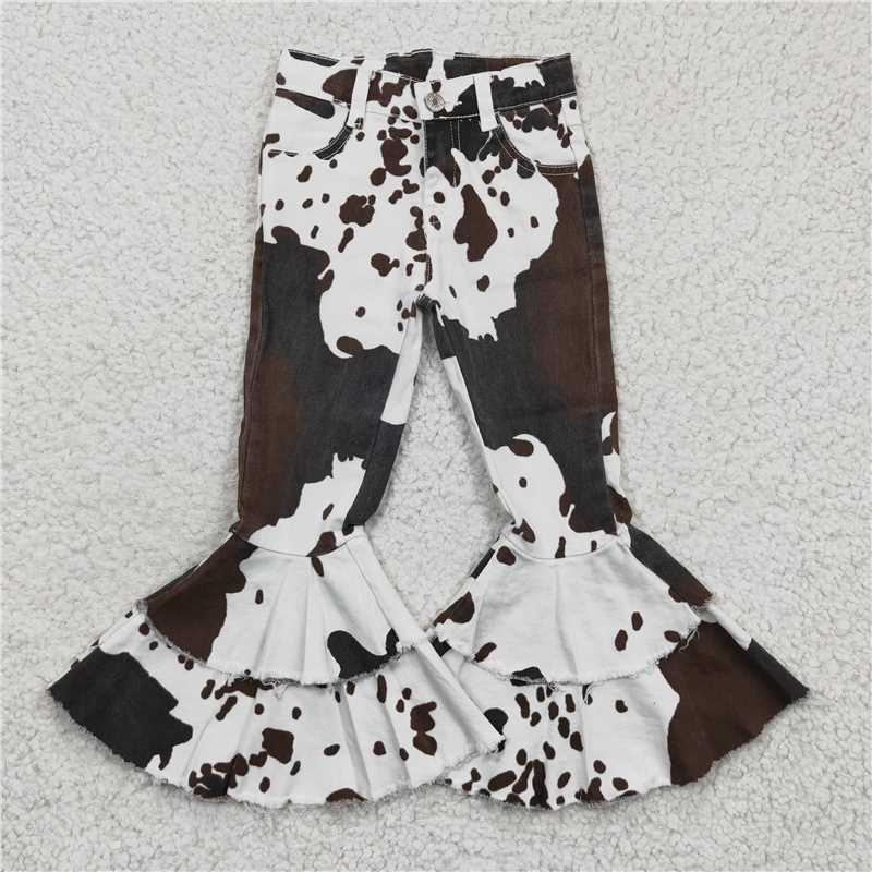 Aa-1Girl's cow print double jeans