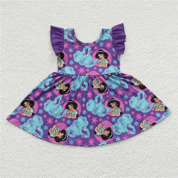 GSD0230Girl Aladdin Magic Lamp Princess Purple Flying sleeve dress