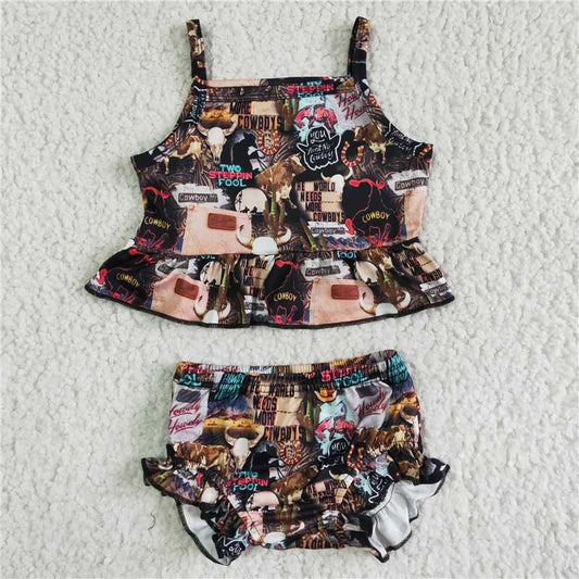 GBO0008 Girls Girls Lace Flower Figure Suspender Briefs Suit