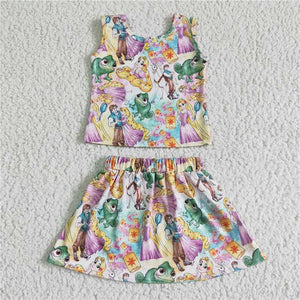 GSD0040Girl Frog Prince Princess Vest Skirt suit