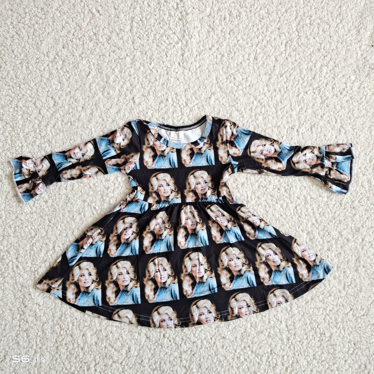 G2-24-2   Girls Graphic Print Long Sleeve Dress