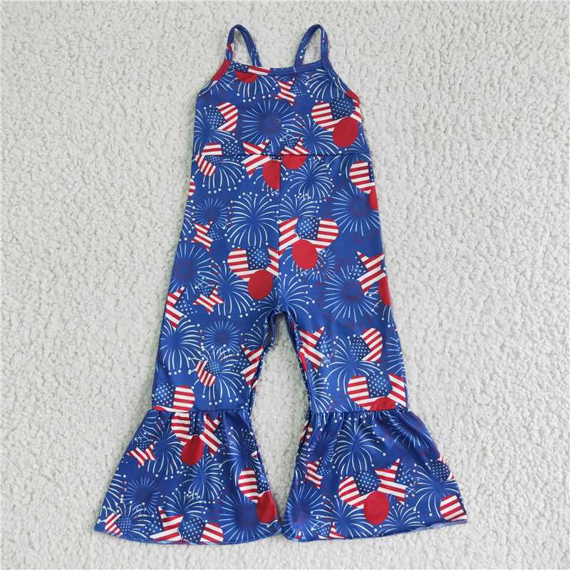 SR0056Girl balloon National Day fireworks sling jumpsuit