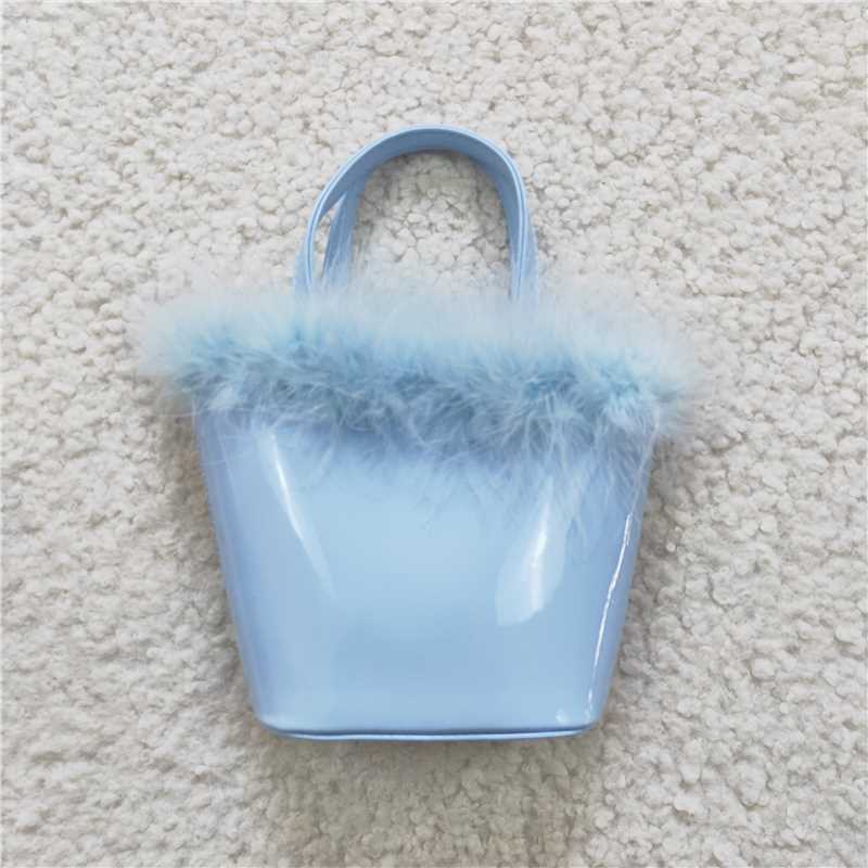 BA0033Fluffy handbag blue