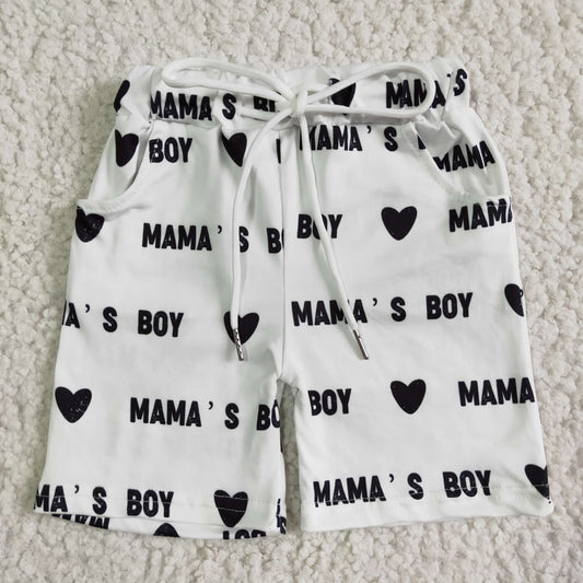 SS0020   Summer boys' new white printed shorts