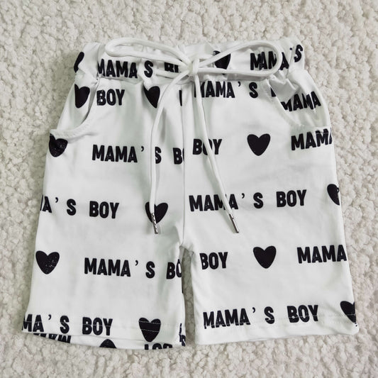 SS0020 Summer boys' new white printed shorts