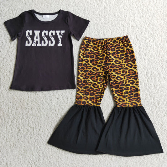 A17-22 Summer Sassy English Short Sleeve leopard print