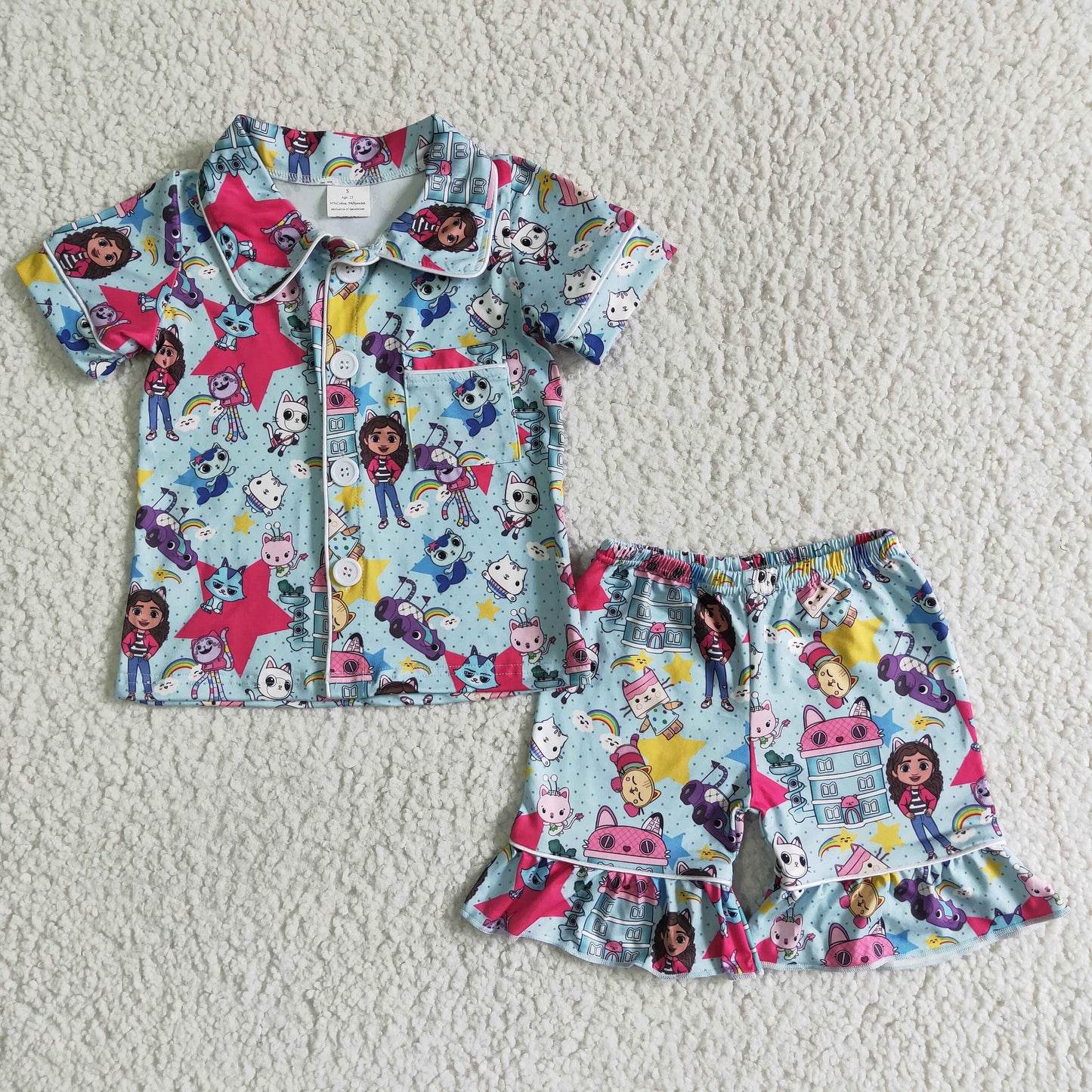 GSSO0014 New Cartoon Movie Character Print Short Sleeve Suit