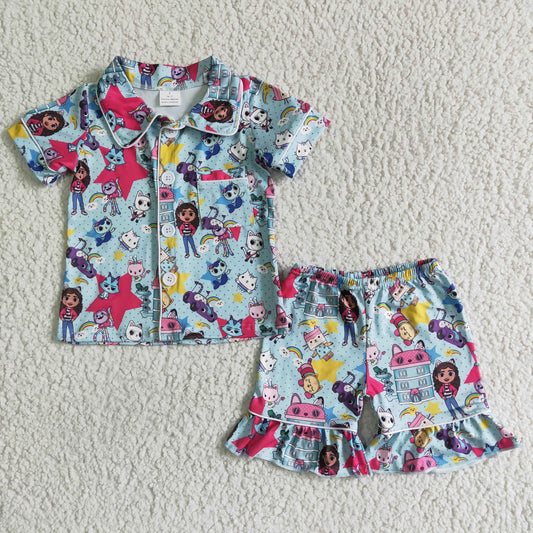 GSSO0014 New Cartoon Movie Character Print Short Sleeve Suit