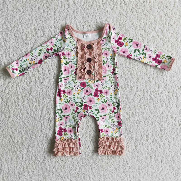 hot sale popular no MOQ  cute baby girls kids clothes rts floral baby girls romper