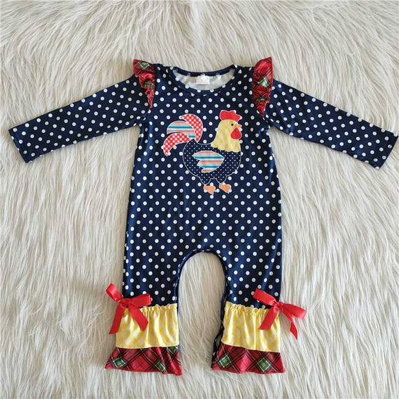 hot sale popular cute baby girls kids clothes chicken romper