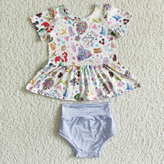 GBO0026 New Anime Movie Character Print White Top With Shorts
