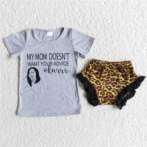 RTS girls clothes new arrive leopard kids clothing sets lovely toddler baby girl outfit