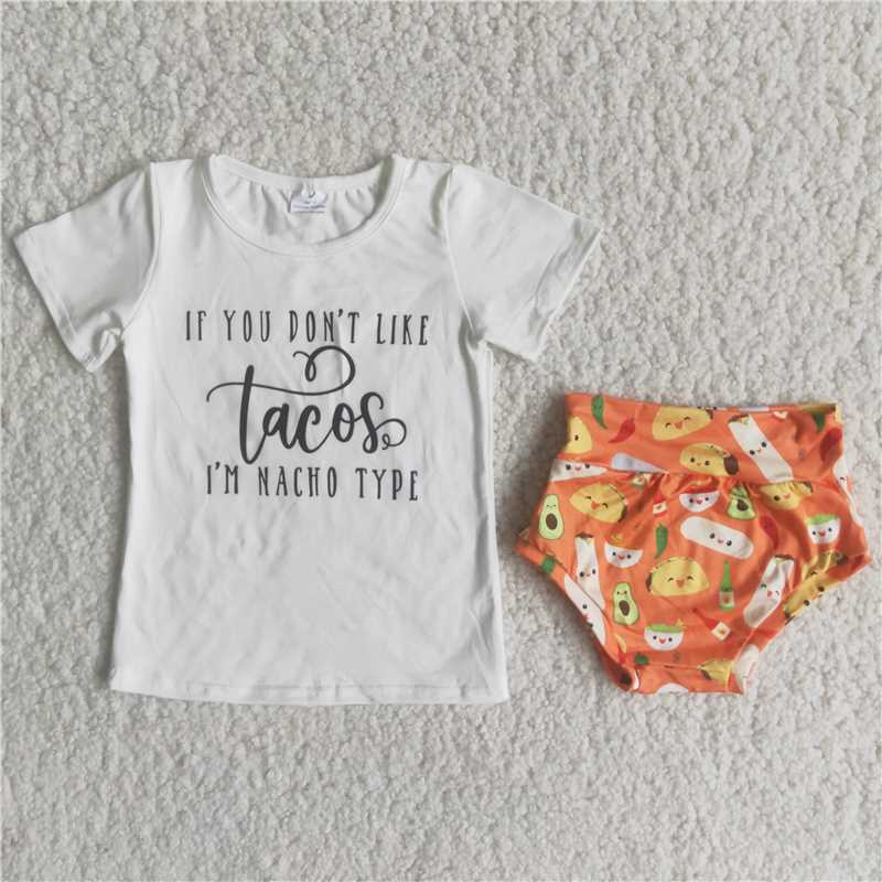 C10-8    girls tacos alphabet taco thong suit