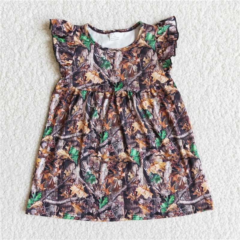 E12-3  leaf pole print dress