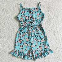 SR0002  Blue Floral Sling Shorts Set