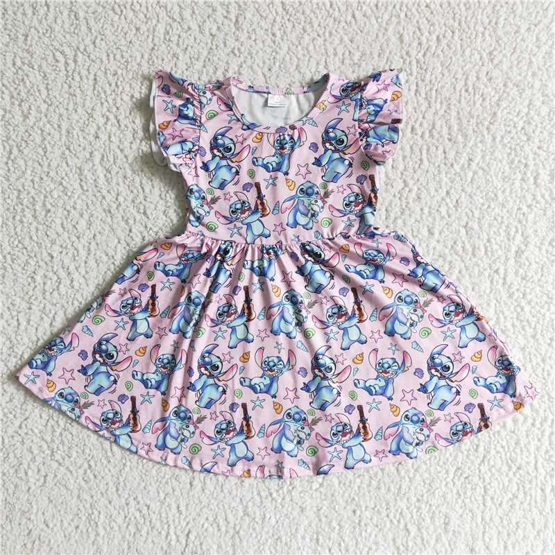 GSD0012  New Anime Movie Print Short Sleeve Dress