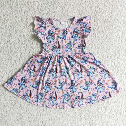 GSD0012 New Anime Movie Print Short Sleeve Dress