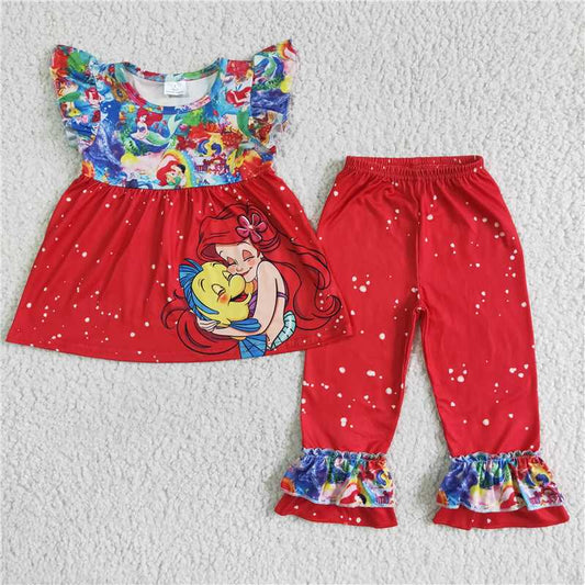 GSPO0034Summer girl cartoon short sleeve trousers boutique set wholesale price