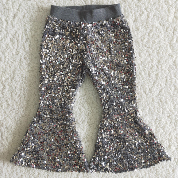 C7-14 Dark Gray Sequined Trousers