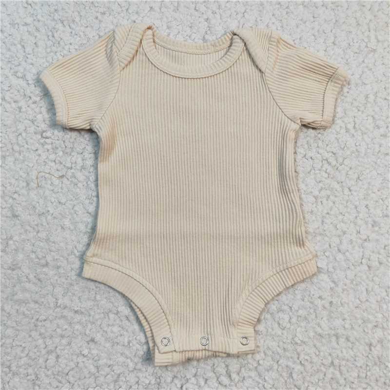 SR0207 Yellow (beige, gray, dark gray) ribbed short-sleeved bodysuit