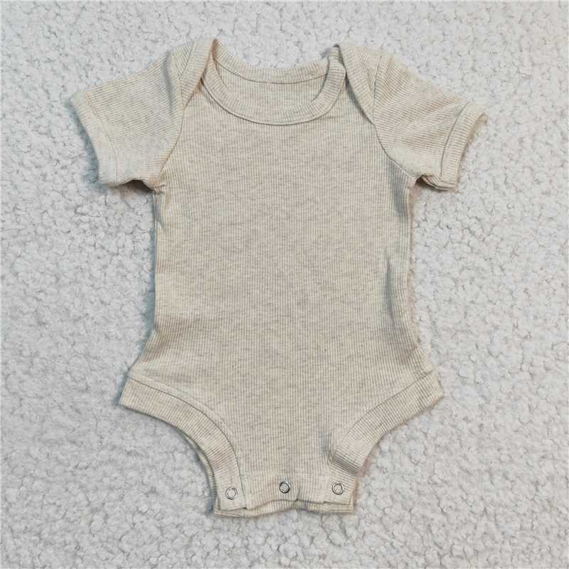 SR0207 Yellow (beige, gray, dark gray) ribbed short-sleeved bodysuit