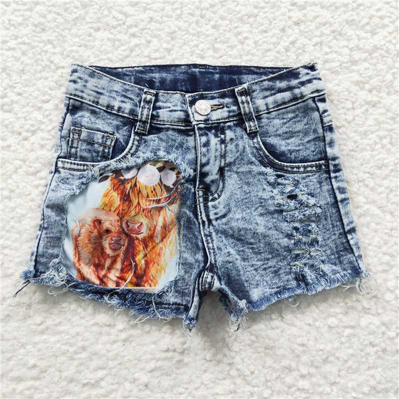 SS0024Alpine cattle jean shorts