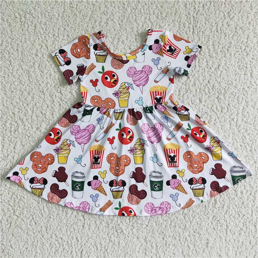 A11-24  Anime Movie Print Apple Print Short Sleeve Dress