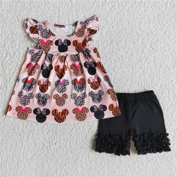 RTS girl summer clothes flutter sleeves ruffles shorts sets baby clothing sets kids wear clothing