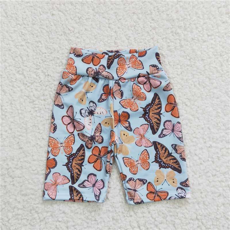 SS0031summer new children's clothes girls blue butterfly riding pants fashion boutique wholesale price