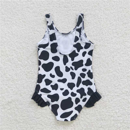 S0051Girl cow stripe one-piece swimsuit boutique wholesale price