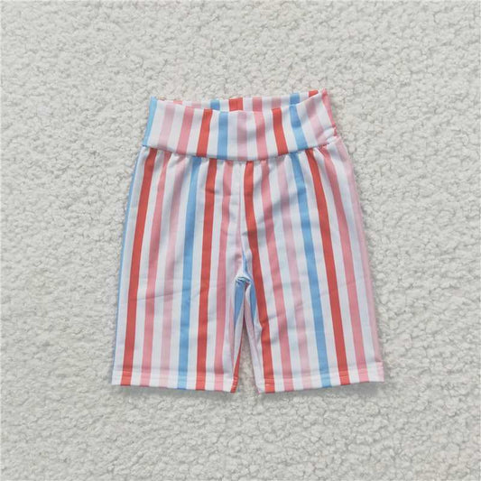 SS0030Summer new girls colorful striped riding pants fashion cute boutique set wholesale price