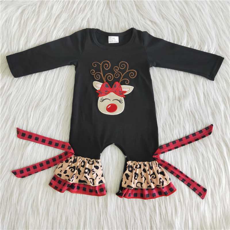 girls clothing sets wholesale RTS no MOQ toddler clothes kids clothing baby clothes girls kids clothes Christmas deer romper