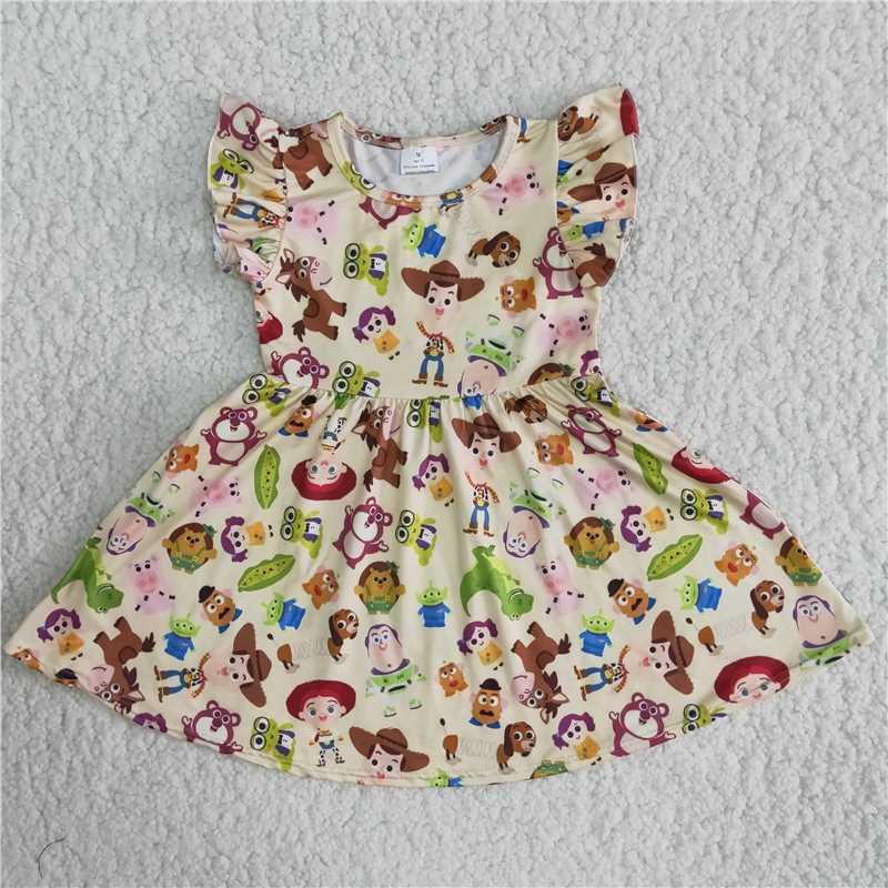 B15-12  New Anime Movie Character Print Short Sleeve Dress