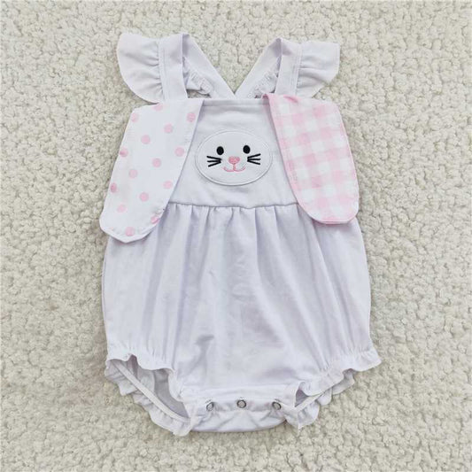 SR0111 Embroidered Pink Bunny Tank Top Bodysuit