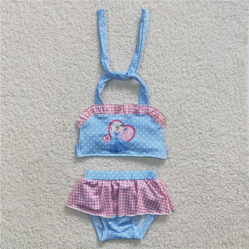S0059Cartoon blue swimsuit set