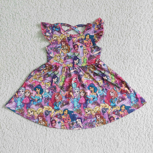 GSD0049  Anime Movie Print Red Short Sleeve Dress