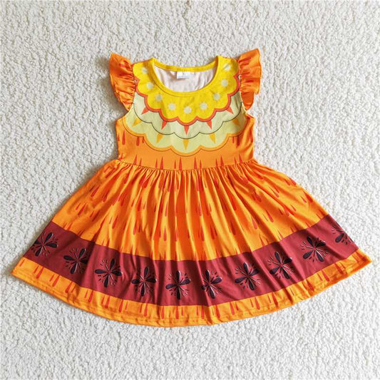 GSD0006  Orange Print Dress