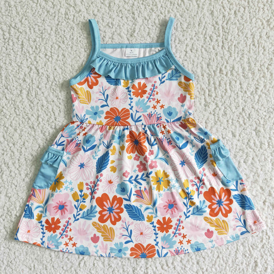 GSD0077    Floral Print Pocket Slip Dress