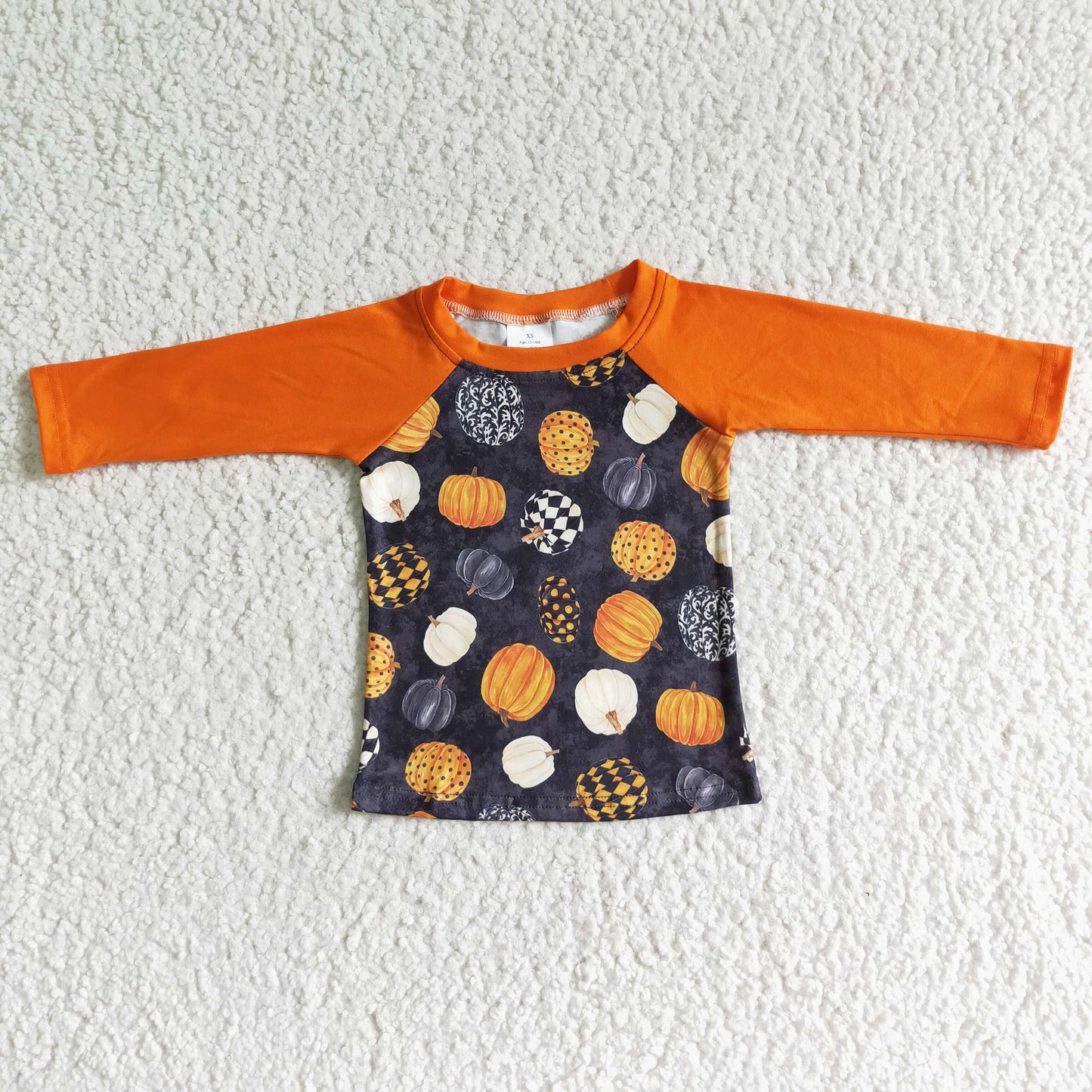 BT0024   Boys Pumpkin Orange Long Sleeve Top