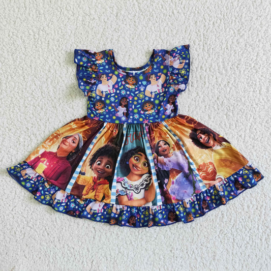 GSD0065  Anime Movie Image Little Girl Print Short Sleeve Dress